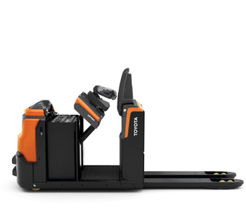 Toyota low level order picker OSE250 with battery hood open